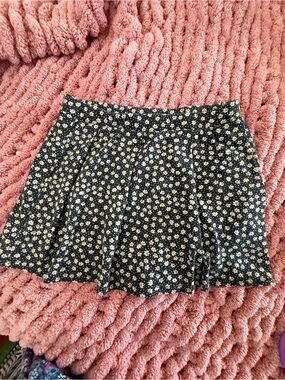 Coquette Ditsy Floral Pleated Mini Skort Soft Knit Skirt Shorts SO XL